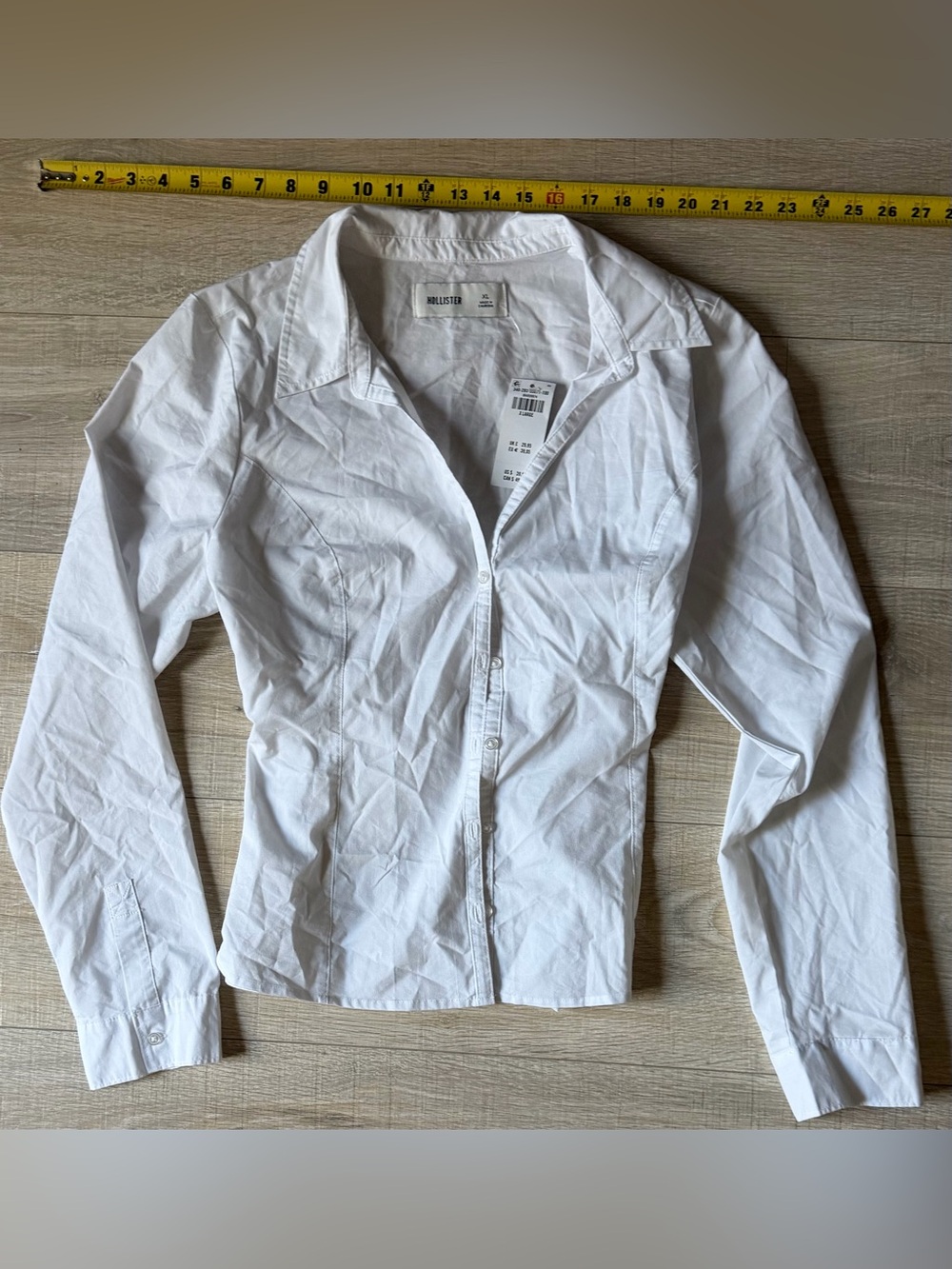 Hollister Women’s White Button-Up Shirt new with tags XL